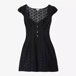 MIRROR PALAIS Maria scoop-neck lace woven mini dress